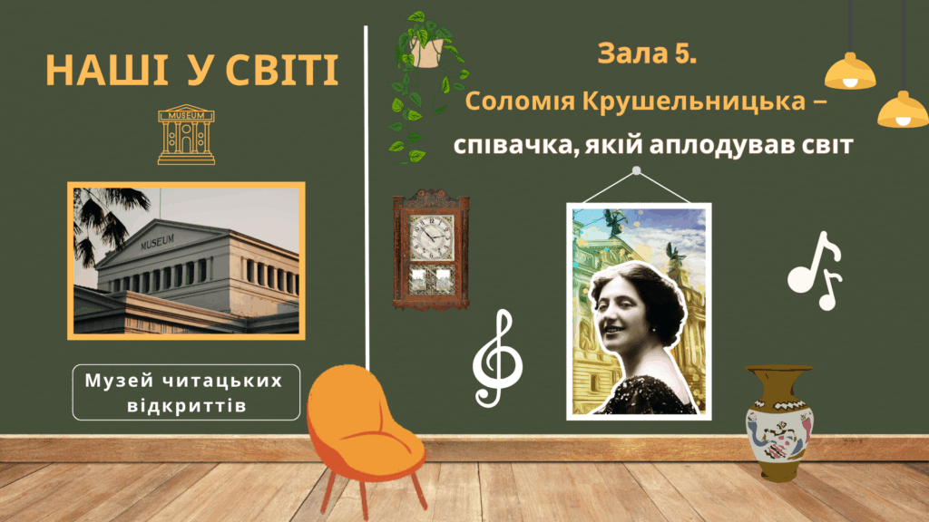 Слайд-обкладинка медіапрезентації, присвяченої Соломії Крушельницькій