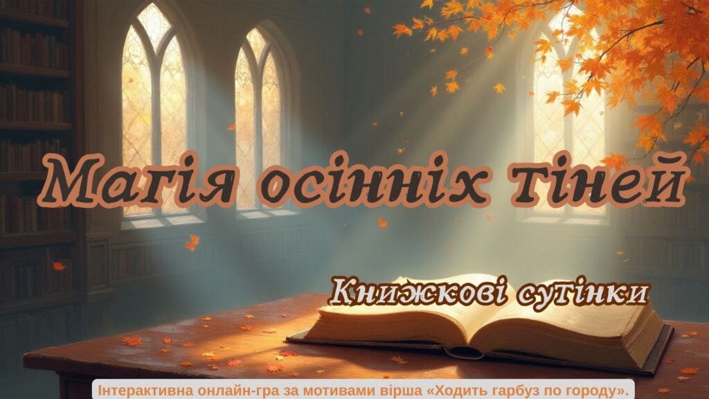 Титульний слайд читацької гри "Магія осінніх тіней"