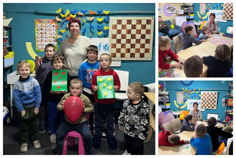 Учасники "Читай-компанії" на зустрічі , присвяченій книзі Родарі "Пригоди Цибуліно"