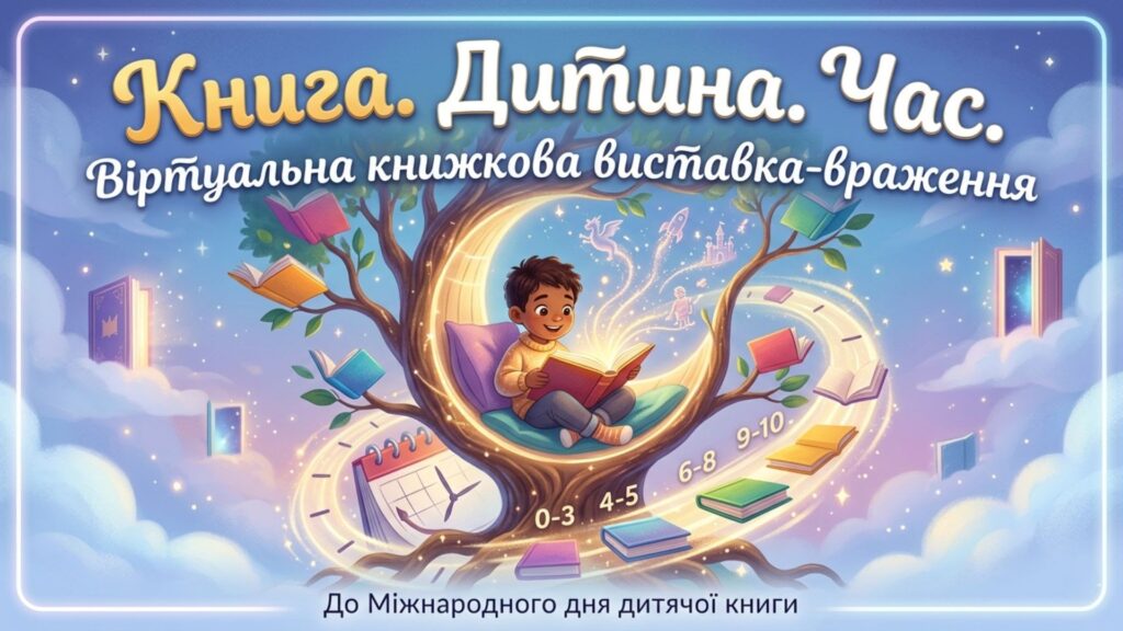 Слайд-обкладинка віртуальної виставки "Книга. Дитина. Час"