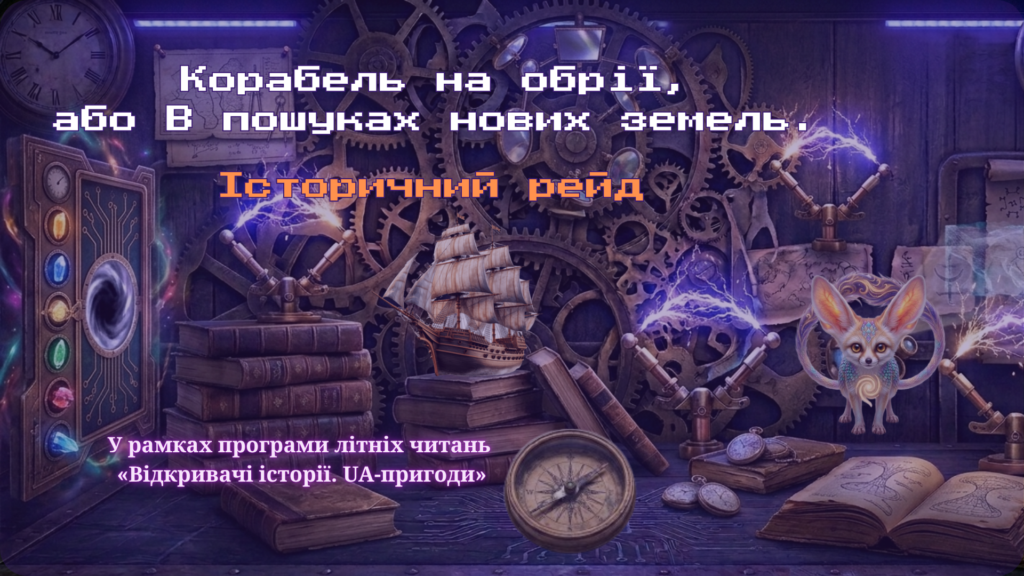 Обкладинка медіа-іграшки "Корабль на обрії" до літньої програми "Відкривачі історії: UA-пригоди"