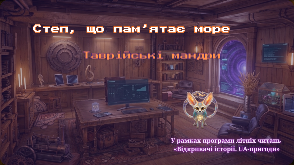 Обкладинка медіа-іграшки "Степ, що пам'ятає море. Таврійські мандри" до літньої програми "Відкривачі історії: UA-пригоди"