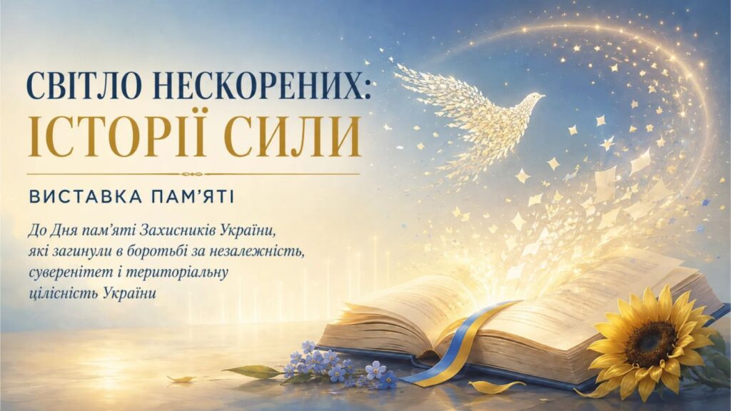 Обкладинка віртуальної книжкової виставки "Світло нескорених: історії сили"