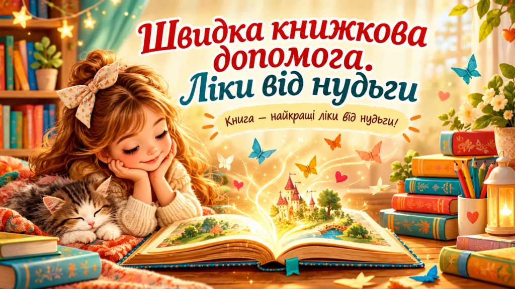 Постер заходу "Швидка книжкова допомога. Ліки від нудьги"